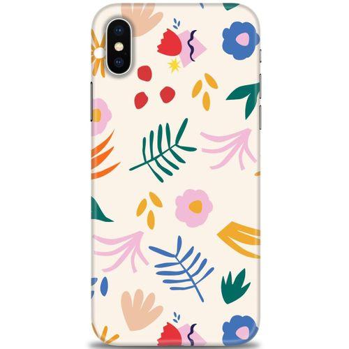 iPhone X Kılıf HD Baskılı Kılıf - Renkli Dallar + Tam Ekran Koruyucu
