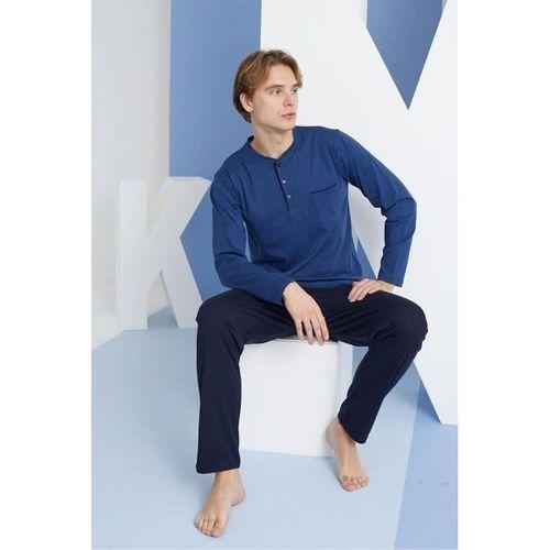 Erkek 9250 Erkek  Midi Yaka Pijama Takım