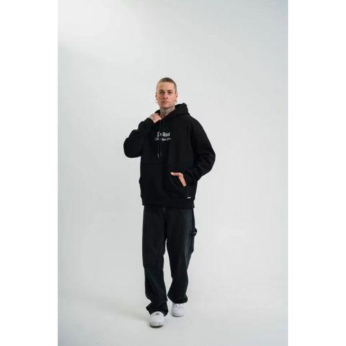POLIZEI Premium Kalite Kapşonlu Dijital Patchli SweatShirt - Siyah