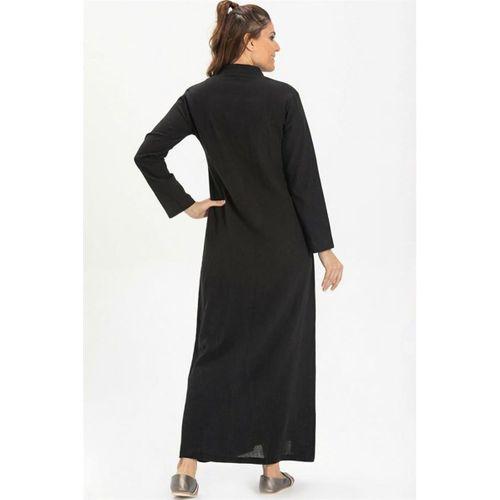 Cemre Şile Bezi Mevsimlik Ferace Siyah Syh