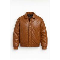 Oversize Premium Deri Ceket/Mont - Taba