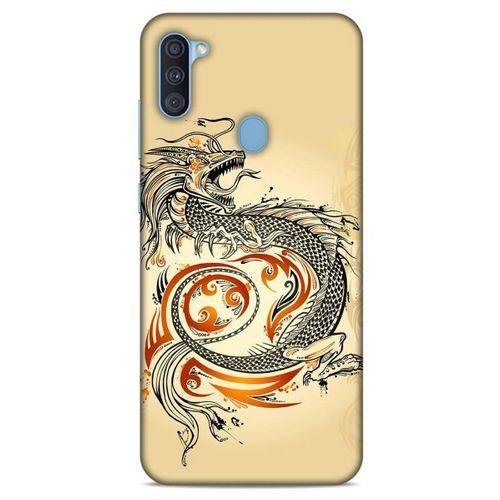 Samsung Galaxy A11 Kılıf Dragons (27) Tasarımlı Kılıf Siyah Ejderha Dövmesi