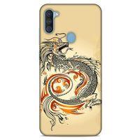 Samsung Galaxy A11 Kılıf Dragons (27) Tasarımlı Kılıf Siyah Ejderha Dövmesi