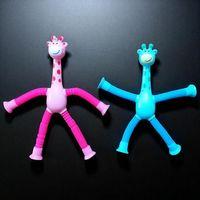 2 PCS GİRAFFE ANIMAL POP TUBES PEMBE MAVİ ZÜRAFA TELESKOPİK UZAYAN ZÜRAFA YENİ NESİL STRES OYUNCAĞI