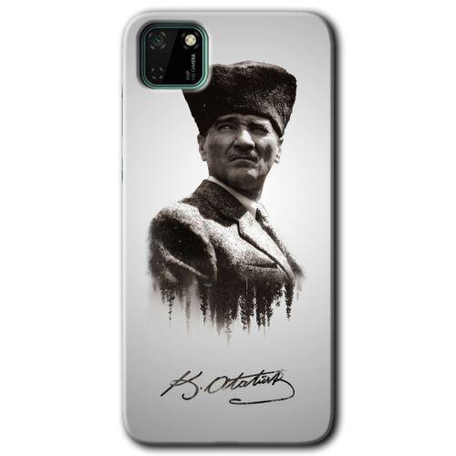 Potkal Hediye Fabrikası Huawei Y5P Kılıf HD Desen Baskılı Arka Kapak - Mustafa Kemal Atatürk