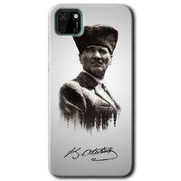 Potkal Hediye Fabrikası Huawei Y5P Kılıf HD Desen Baskılı Arka Kapak - Mustafa Kemal Atatürk