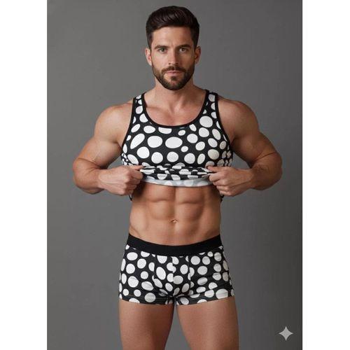 Erkek Desenli Tank Top Boxer Takımı