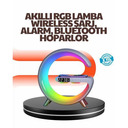 15w Hızlı Kablosuz Şarj Destekli Çok Fonksiyonlu Akıllı Masa Lambası