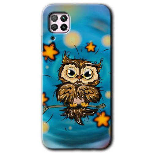 Potkal Hediye Fabrikası Huawei P40 Lite Kılıf HD Desen Baskılı Arka Kapak - Owl Bird Stars