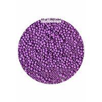 Mor Renk 4 mm Yaklaşık 660 adet / 60 gram Cam Boncuk Oya Yazma Bileklik ve Kolye