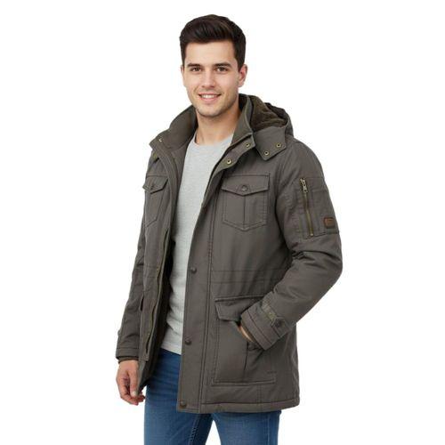 Erkek Spor Kanvas Kapüşonlu Parka M2665 BGL-ST04959