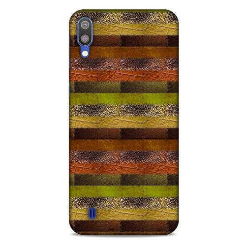 Samsung Galaxy M10 Kılıf Patchwork (48) Bumper Kılıf Kahve Yeşil