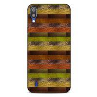 Samsung Galaxy M10 Kılıf Patchwork (48) Bumper Kılıf Kahve Yeşil