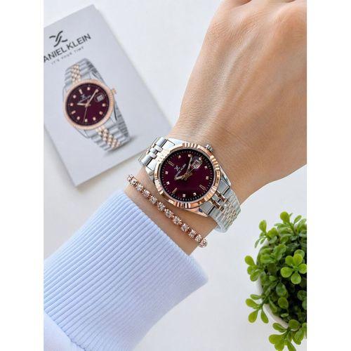 Daniel Klein 2 Yıl Garantili Çelik Kordon 30 Mt Suya Dayanıklı Kadın Kol Saati+Bileklik DKK.14372.9