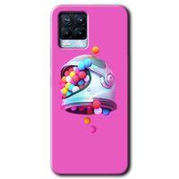 BeRa Aksesuar Realme 8 Kılıf Baskılı Kapak - Uzay Başlığı +Tam Kaplayan Mat Seramik