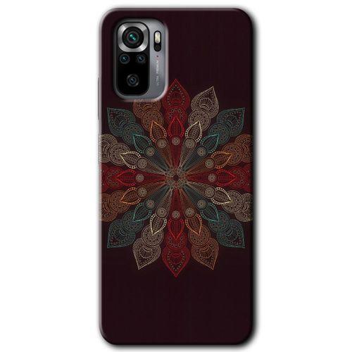 Xiaomi Redmi Note 10s Kılıf HD Desen Baskılı Arka Kapak + Temperli Cam - Mandala Flower Wal