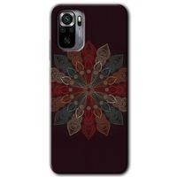 Xiaomi Redmi Note 10s Kılıf HD Desen Baskılı Arka Kapak + Temperli Cam - Mandala Flower Wal