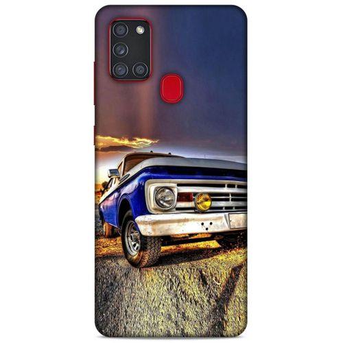 Lopard Samsung Galaxy A21s Uyumlu Kılıf PickUpX (32) Soft Silikon Kılıf Koyu Mavi
