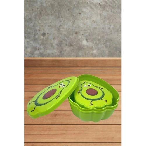 2'li İç İçe Geçebilen Avokado Model Saklama Ve Beslenme Kabı Seti (550 Ml + 250 Ml)