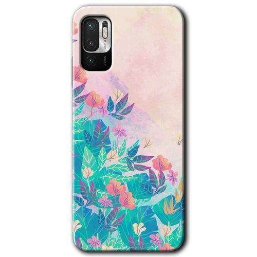 Poco M3 Pro Kılıf HD Desen Baskılı Arka Kapak - Çizim Yapraklar + Kırılmaz Cam