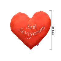 Büyük Kalp Yastık 36x36 cm Sevimli ve Yumuşak Hediyelik Yastık