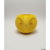 Sarı Baykuş Figürlü Mini Dekoratif Saksı 6 Cm Masaüstü Ofis Dekoru