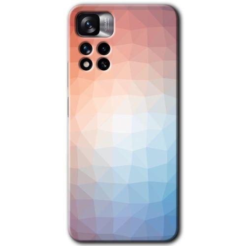 Redmi Note 11 Pro Plus 5G Kılıf HD Desen Baskılı Arka Kapak - Polygon Graident 3 + Kırılmaz Cam