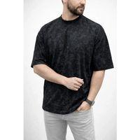 Erkek Premium Tişört OSY Yumuşak Dokulu Yıkamalı Oversize T-Shirt - Siyah