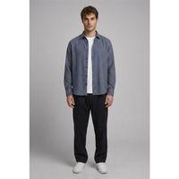 Alfonso Ekose Büyük Kareli Flanel Kumaş Gömlek Mavi - Wilder Yumuşak Modal Kumaş Rahat Kalıp Pantolon Siyah