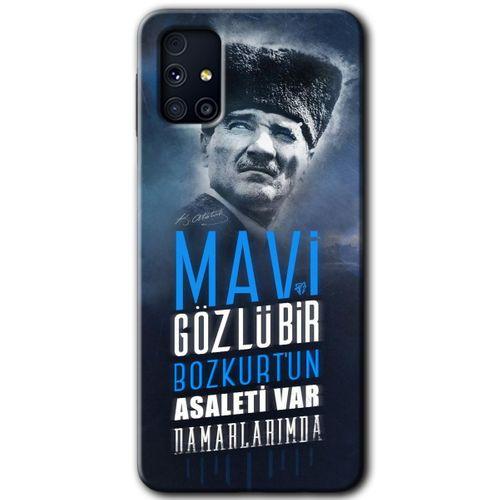 Samsung Galaxy M31s Kılıf Baskılı Kapak - Bozkurt Atatürk +Tam Ekran Koruyucu