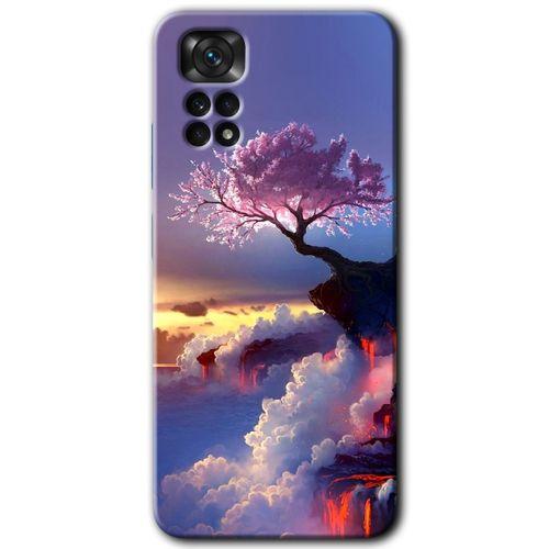 Redmi Note 11s 5G Global Kılıf HD Desen Baskılı Arka Kapak - Wash Red Wall