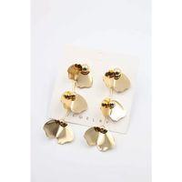 Metal Yaprak Küpe - Altın