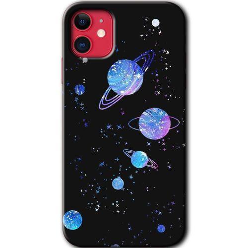 MRCİLETİSİM iPhone 11 Kılıf HD Desen Baskılı Arka Kapak + Temperli Cam - Samanyolu Galaksi