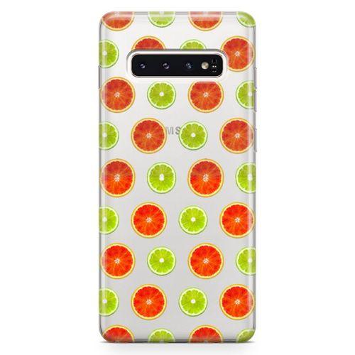 Samsung Galaxy S10 Kılıf Lime Portakal Arka Kapak Koruma Desenli Full Koruyucu