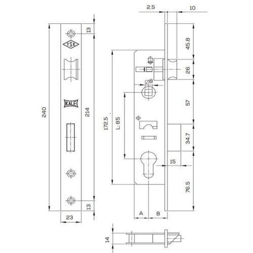 KALE Kilit 153 U 20 Mm Alüminyum Barelsiz Kilit