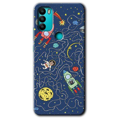 GM 21 Plus Kılıf HD Desen Baskılı Arka Kapak - Kedi Galaksi + Kırılmaz Cam