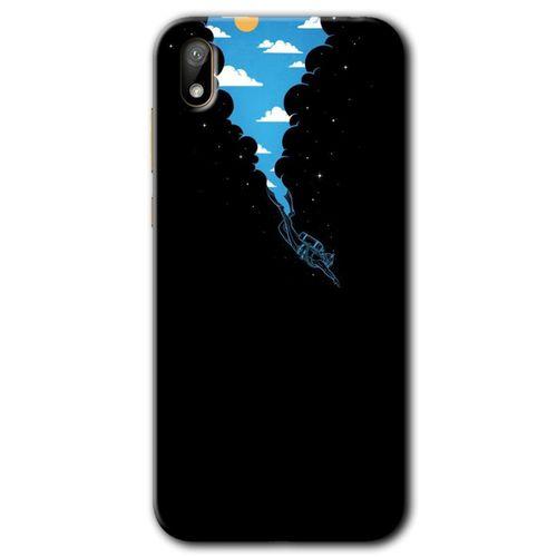 Huawei Y5 2019 Kılıf HD Desen Baskılı Arka Kapak - Derinlere Yolculuk + Kırılmaz Cam