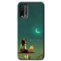 Poco M3 Kılıf HD Desen Baskılı Arka Kapak - Kedili Kız + Kırılmaz Cam