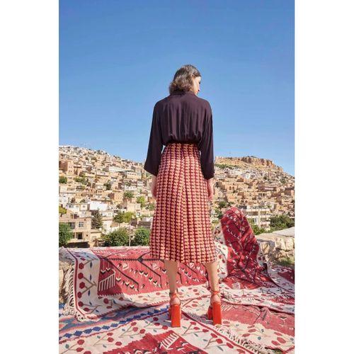 Etnik Desenli Saten Etek Takımı