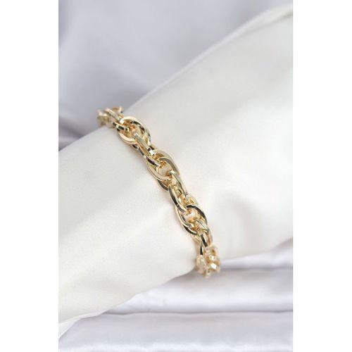 CM 14K Gold Renk Kalın Burgu Zincirli Model Kadın Bileklik