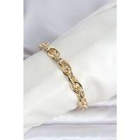 CM 14K Gold Renk Kalın Burgu Zincirli Model Kadın Bileklik