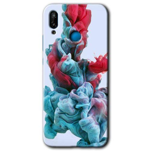 Huawei P20 Lite Kılıf Baskılı Kapak - Renkli Karışım + 5D Tam Kaplayan Cam