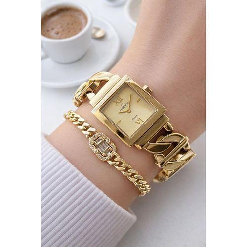 Essence Sarı Kadran 2 Yıl Garantili 3 Atm Suya Dayanıklı Kadın Kol Saat+Bileklik 1224.110