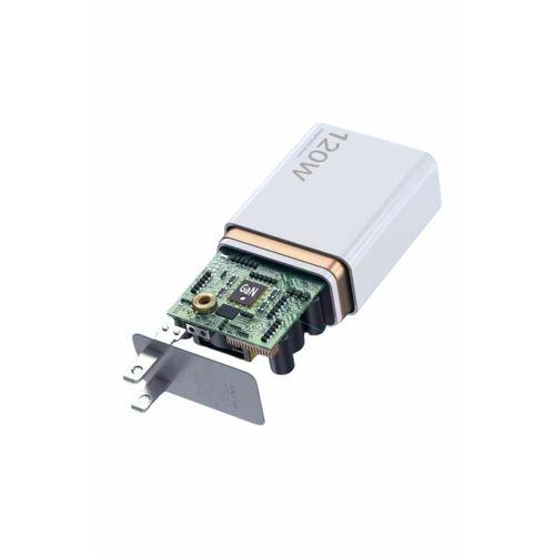 120w Şarj Aleti Hızlı Çift Turbo Şarj Aleti Seti Beyaz