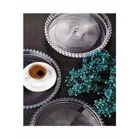 Boncuklu Sunum Tepsisi, Şeffaf Tepsi, Çay Tepsisi, Sunumluk 23 Cm