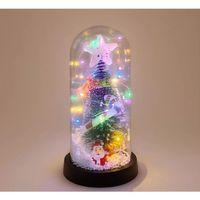 Yılbaşı Temalı Işıklı  Dekoratif Cam Fanus Alk5077