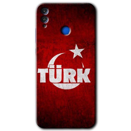 Honor 8x Kılıf HD Desen Baskılı Arka Kapak - Ayyıldız Türk