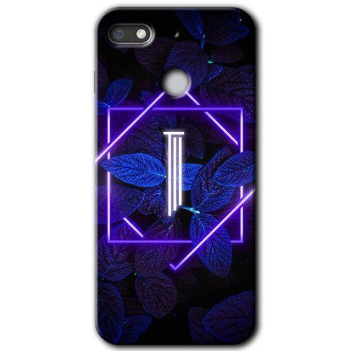 Potkal Hediye Fabrikası General Mobile GM 8 Go Kılıf HD Desen Baskılı Arka Kapak - Dark Neon Yaprak I Harfi