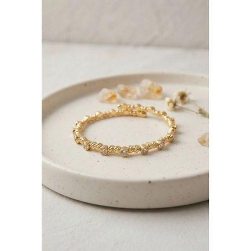 Gold Renk Dorika Model Sıralı Zirkon Taşlı Kadın Bileklik
