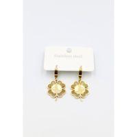 Tuğra Yonca Küpe - Altın